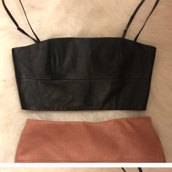 Alexander Wang Tops - T by Alexander Wang leather crop top